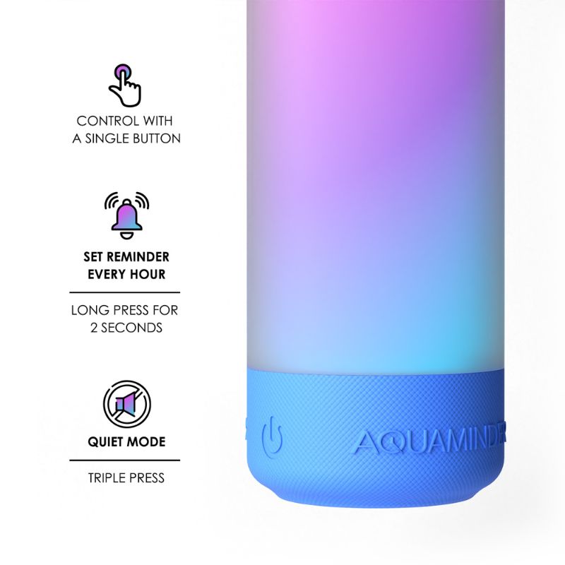 Water bottle with light up reminder fashion